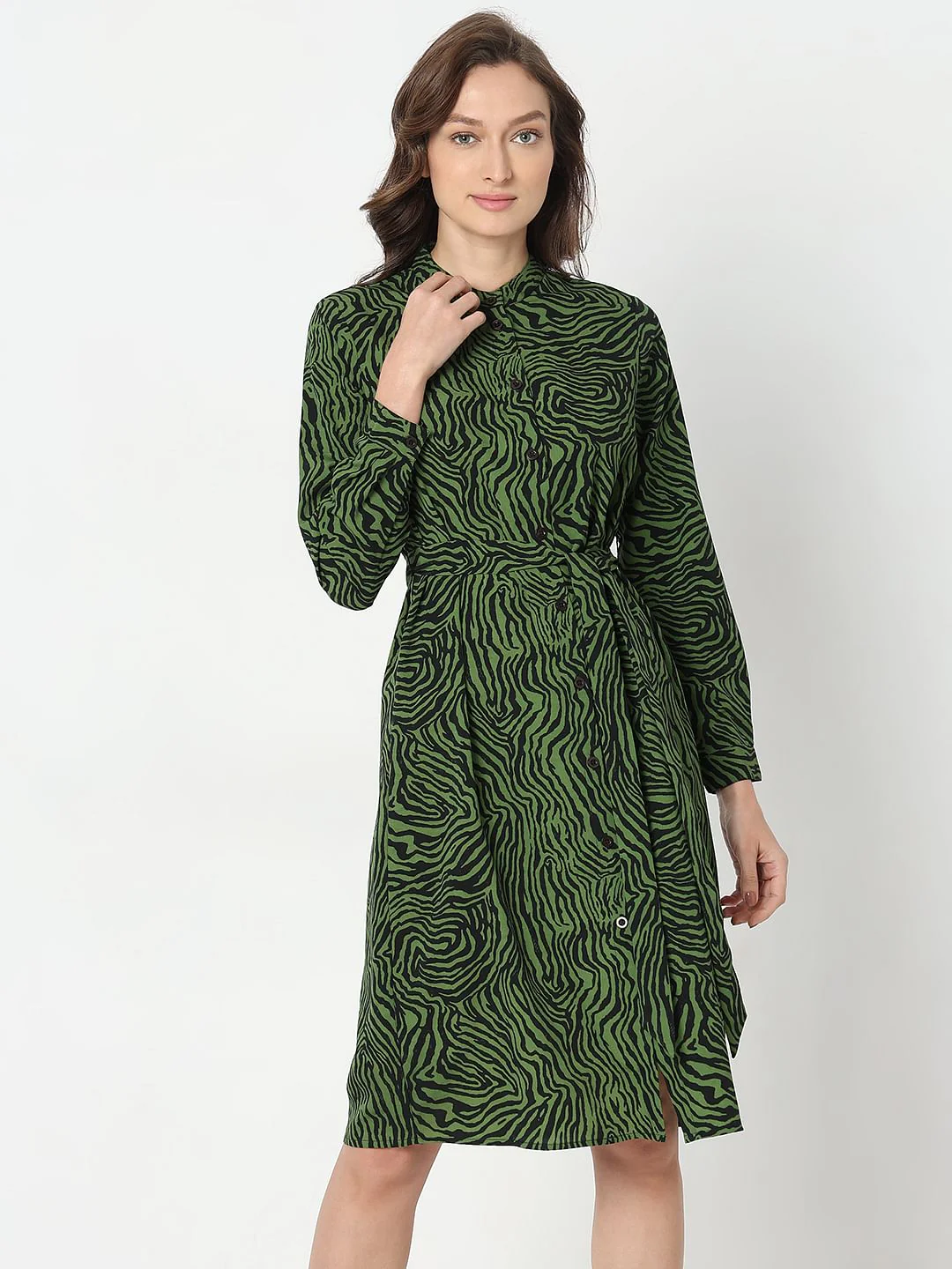 Green Printed Shift Dress - Image 2
