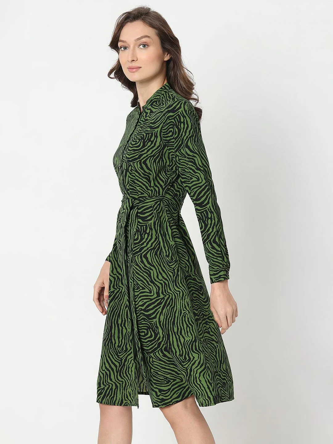 Green Printed Shift Dress - Image 3