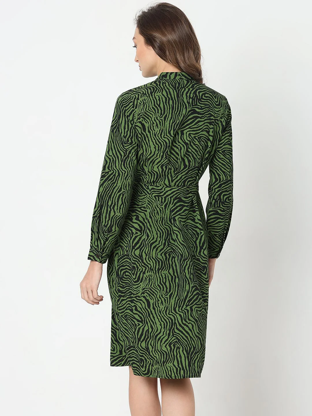 Green Printed Shift Dress - Image 4