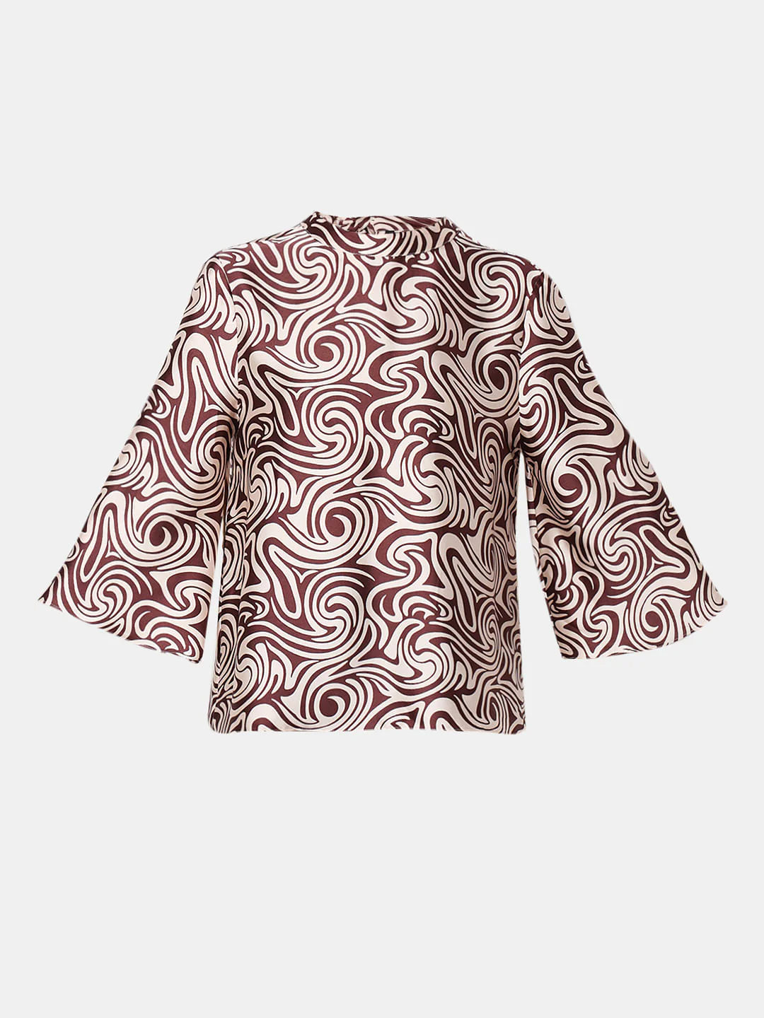 Brown & White Printed Top - Image 7