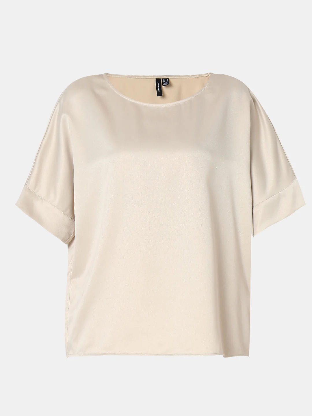 Beige Satin O-Neck Top - Image 7