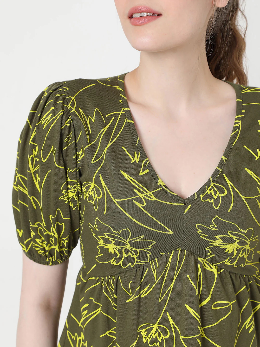 Green Printed Crop Top - Image 6