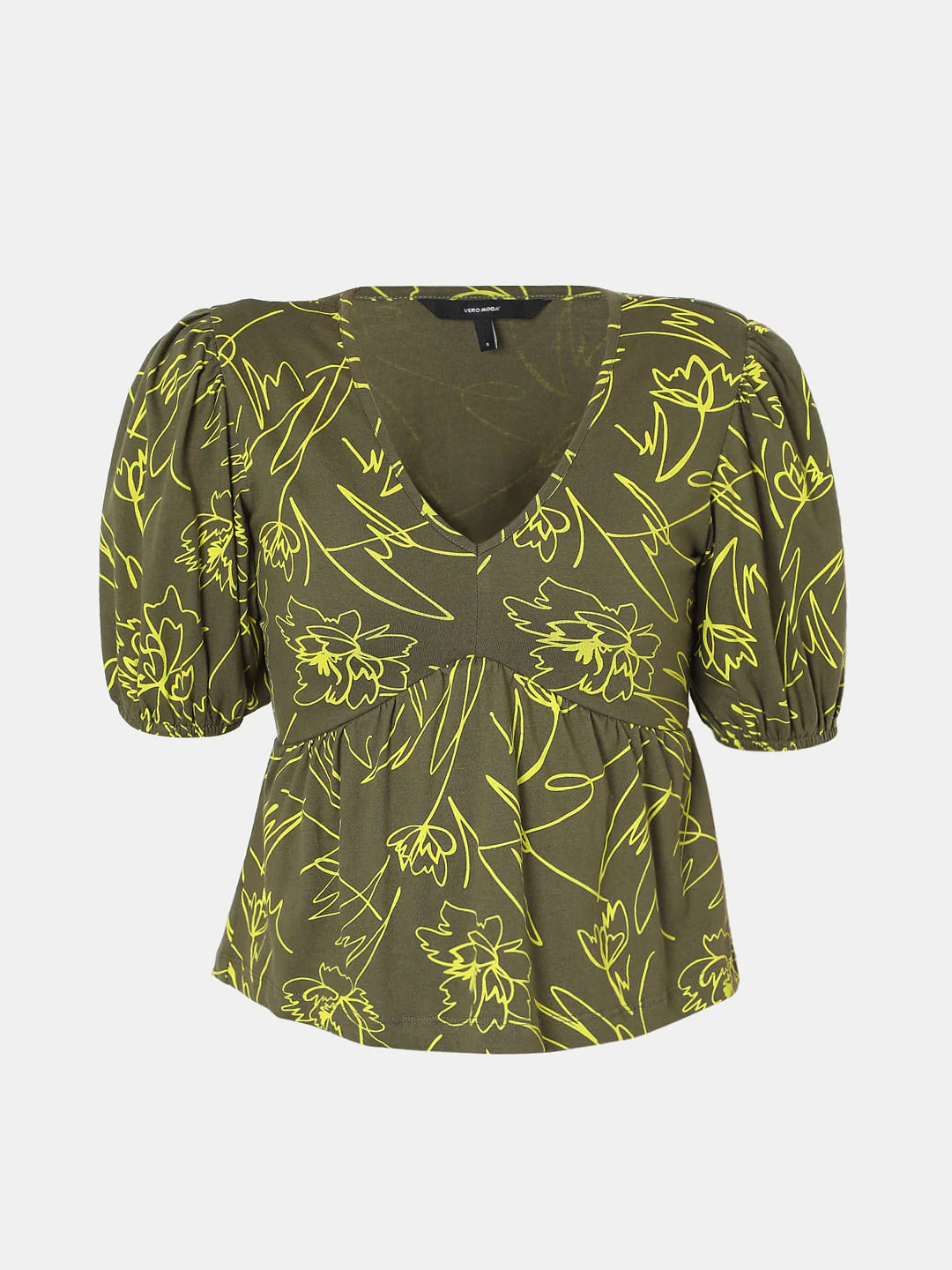 Green Printed Crop Top - Image 7