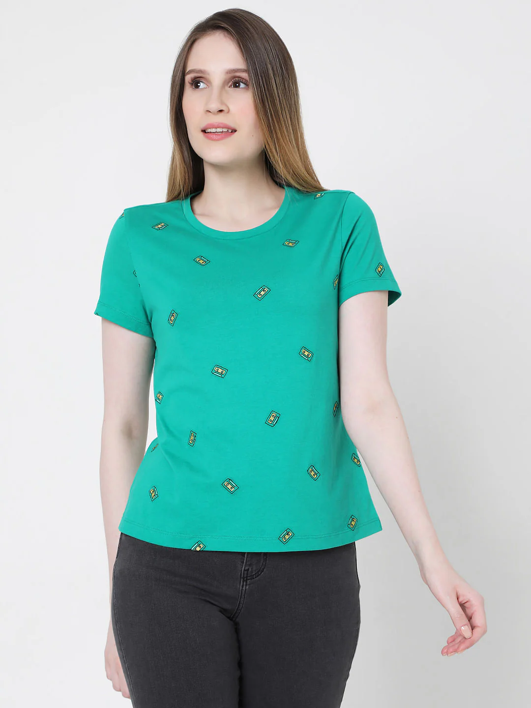 Green Graphic Print T-Shirt - Image 2