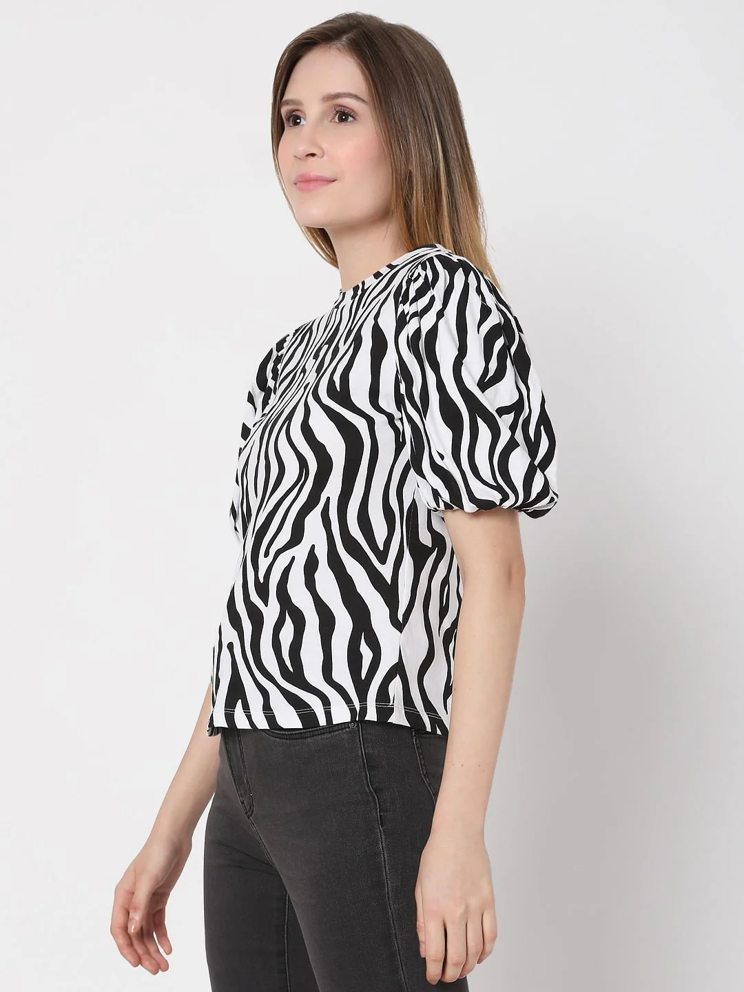 Black & White Animal Print Top - Image 3