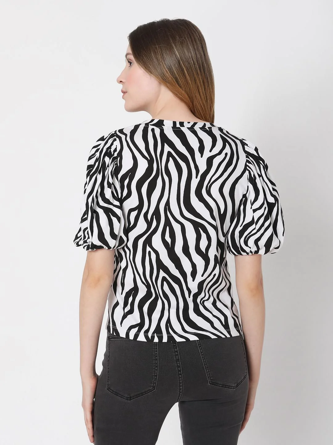 Black & White Animal Print Top - Image 4