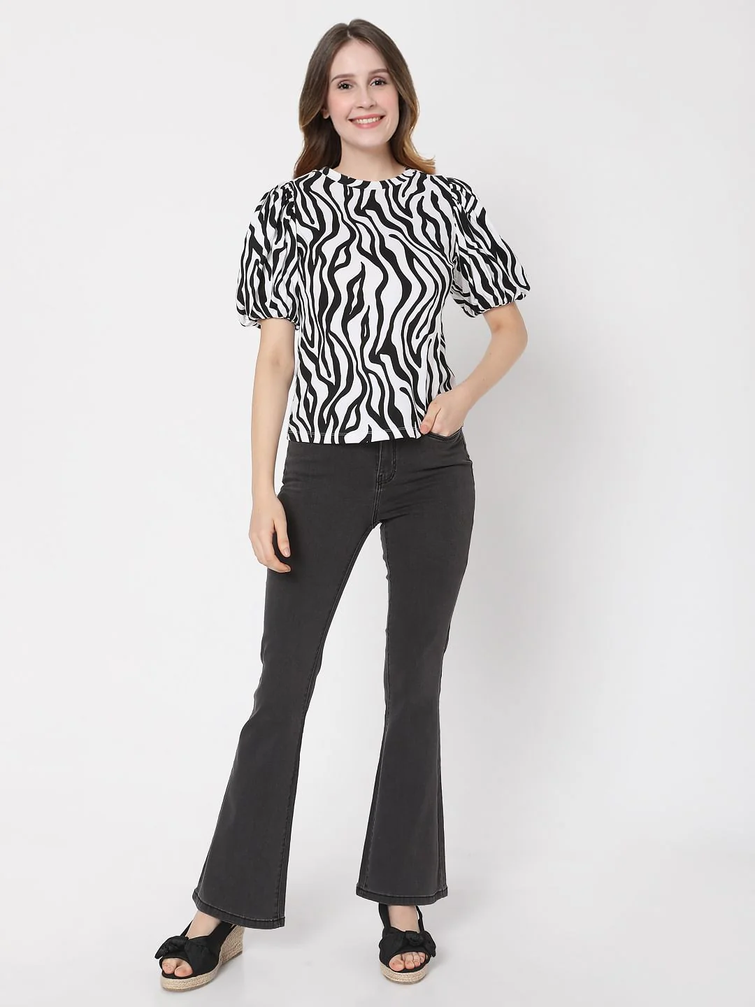 Black & White Animal Print Top - Image 5