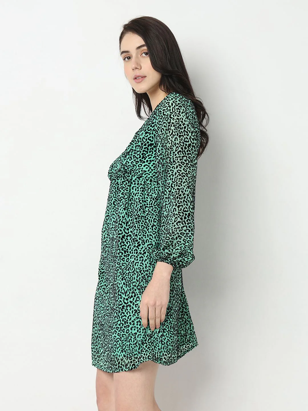 Green Animal Print Dress - Image 3
