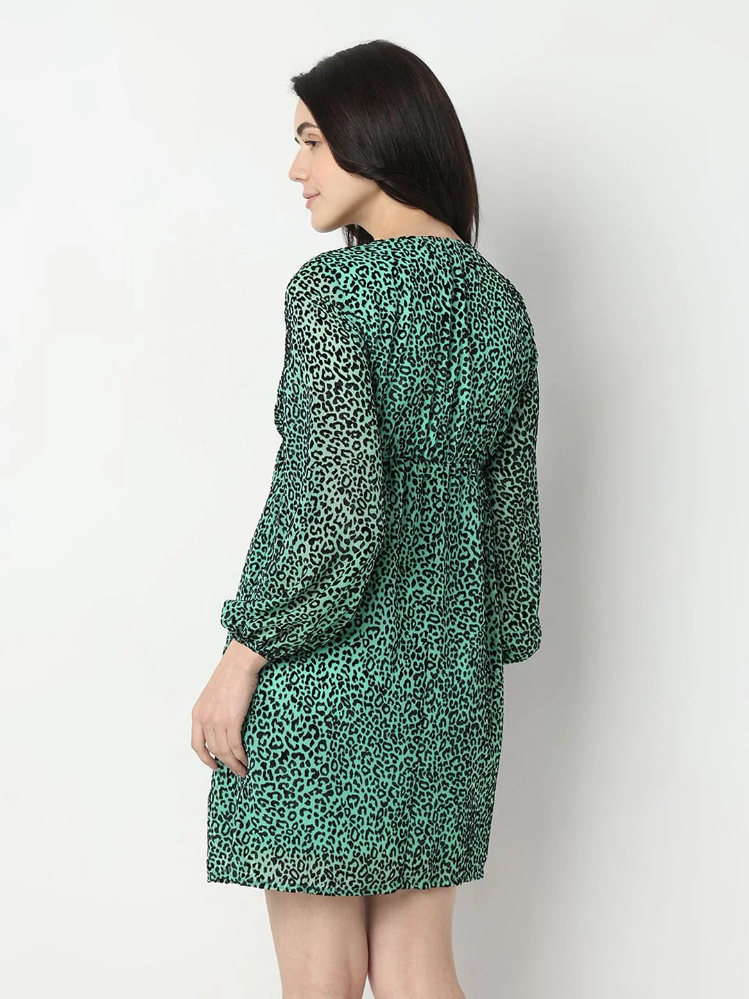 Green Animal Print Dress - Image 4