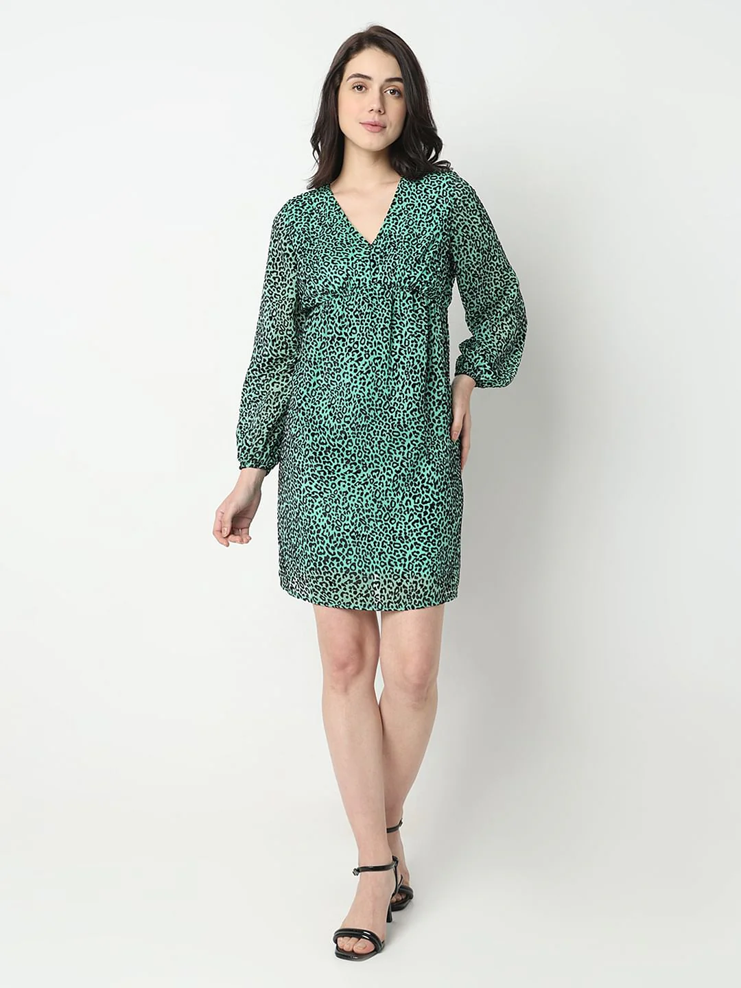 Green Animal Print Dress - Image 5