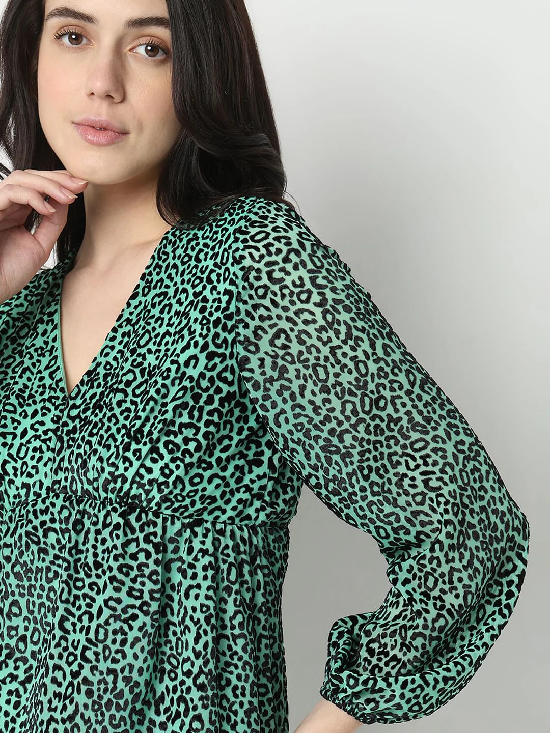 Green Animal Print Dress - Image 6