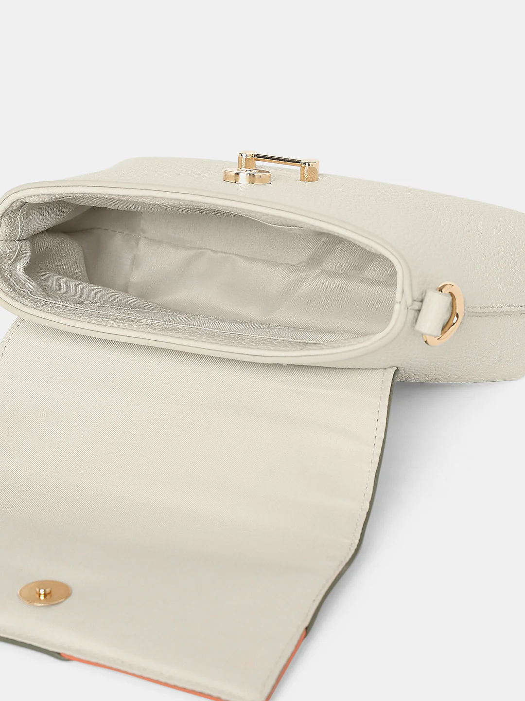 Beige Colourblocked Crossbody Bag - Image 4