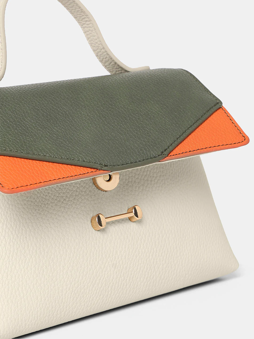 Beige Colourblocked Crossbody Bag - Image 5