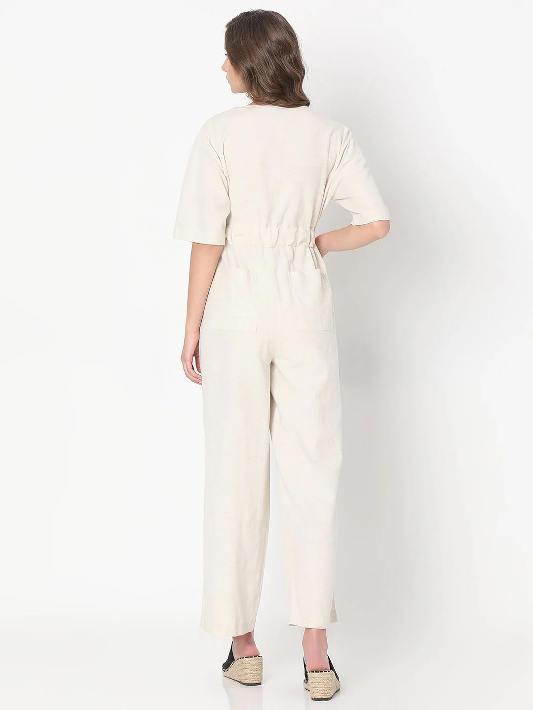 White Short Sleeves Jumpsuit - Image 4