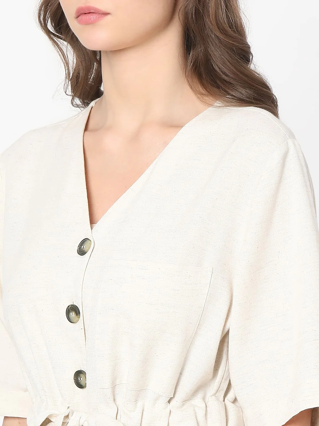 White Short Sleeves Jumpsuit - Image 6