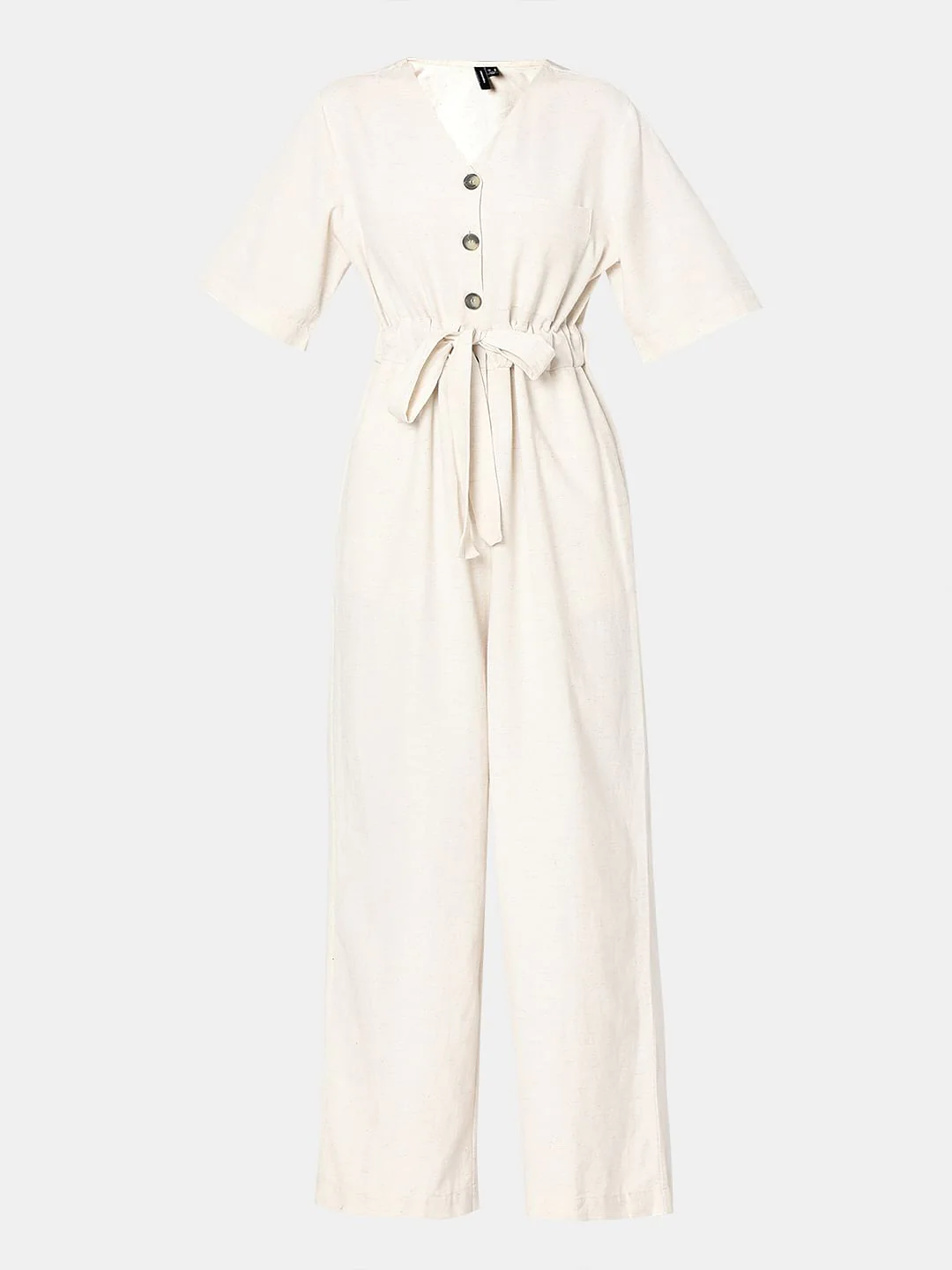 White Short Sleeves Jumpsuit - Image 7