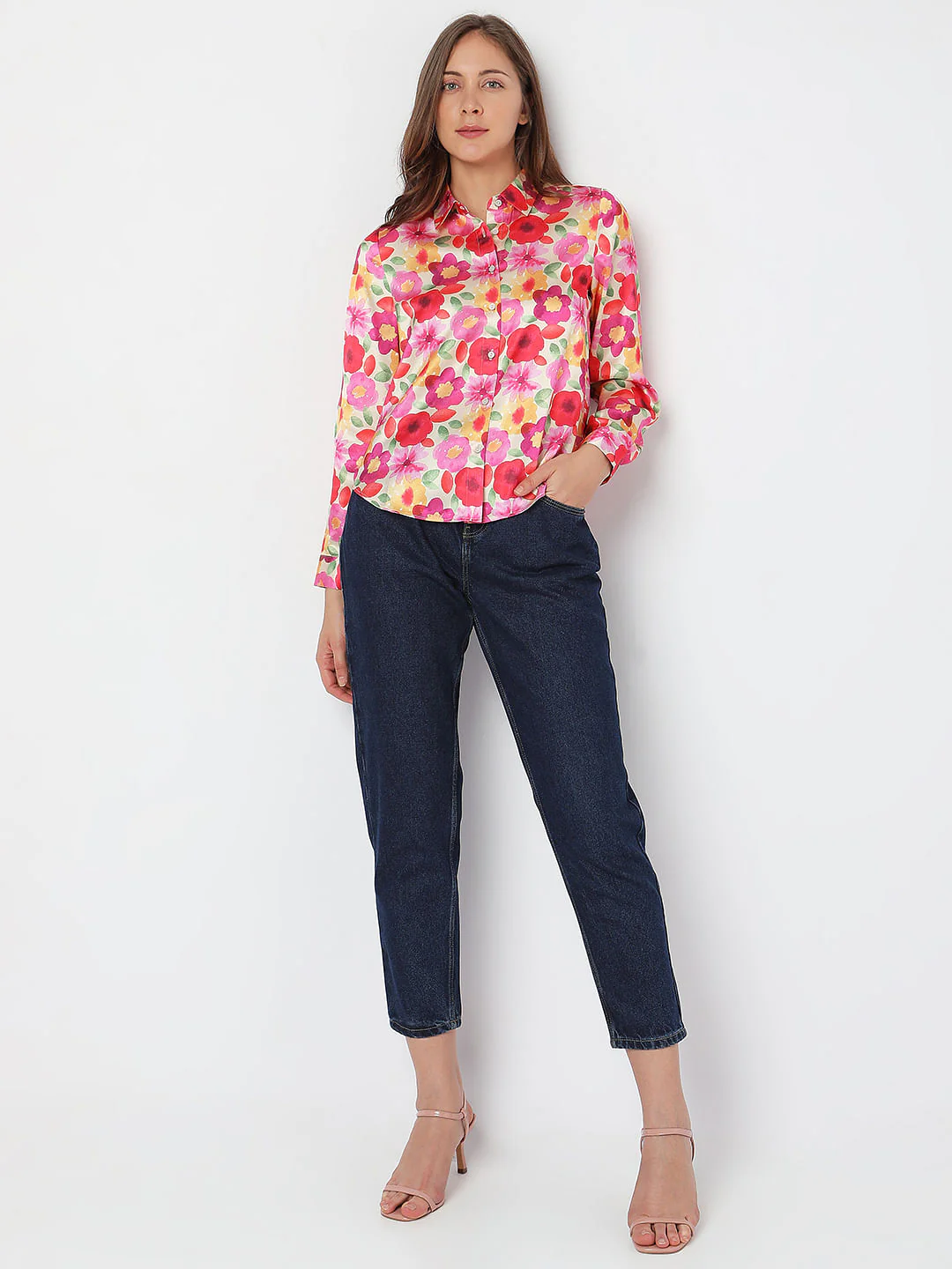 Red Floral Print Shirt - Image 5