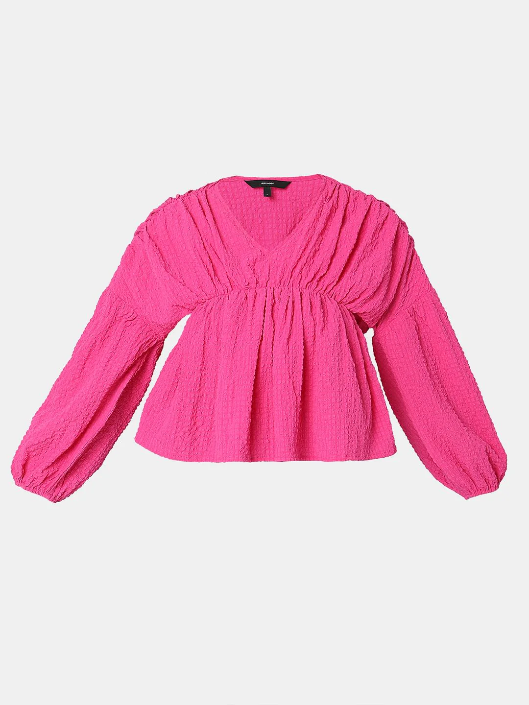 Pink Textured Flared Top - Image 7