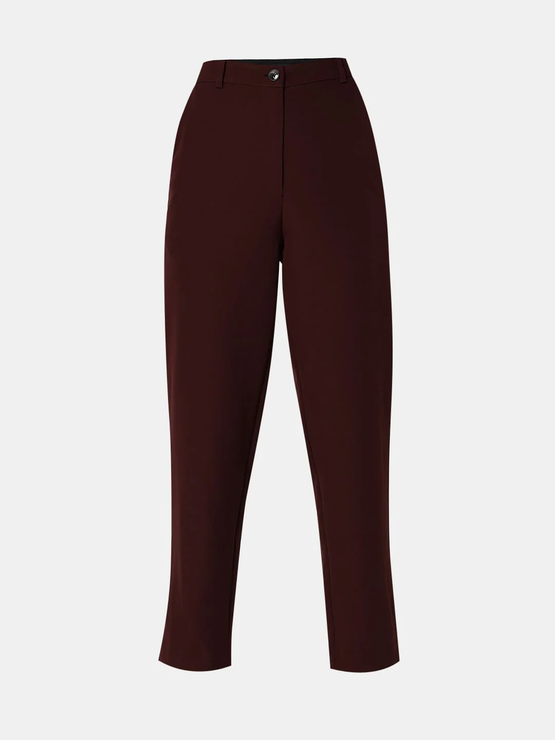 Dark Brown High Rise Straight Fit Pants - Image 7