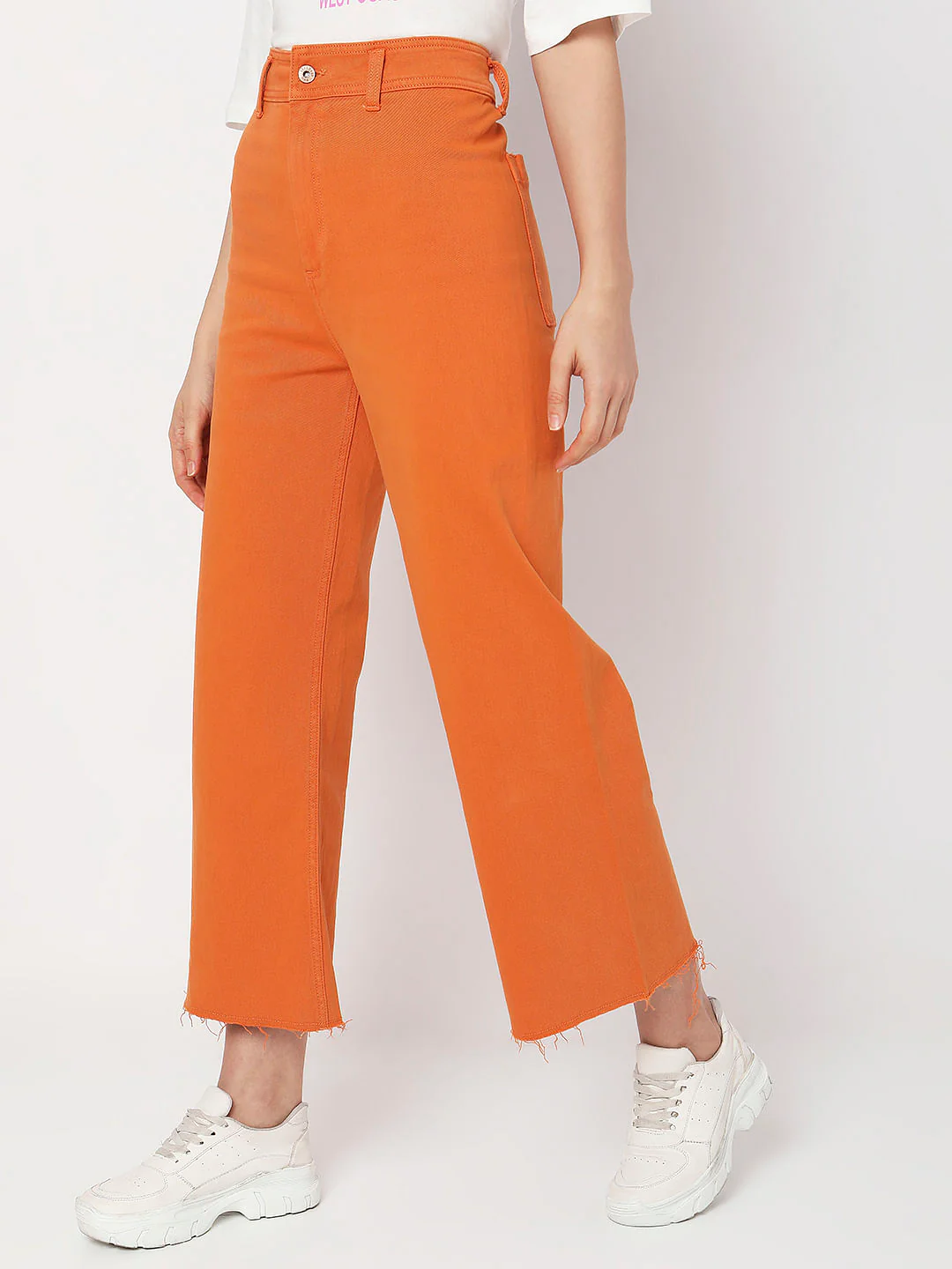 Orange High Rise Zoey Wide-Leg Jeans - Image 3