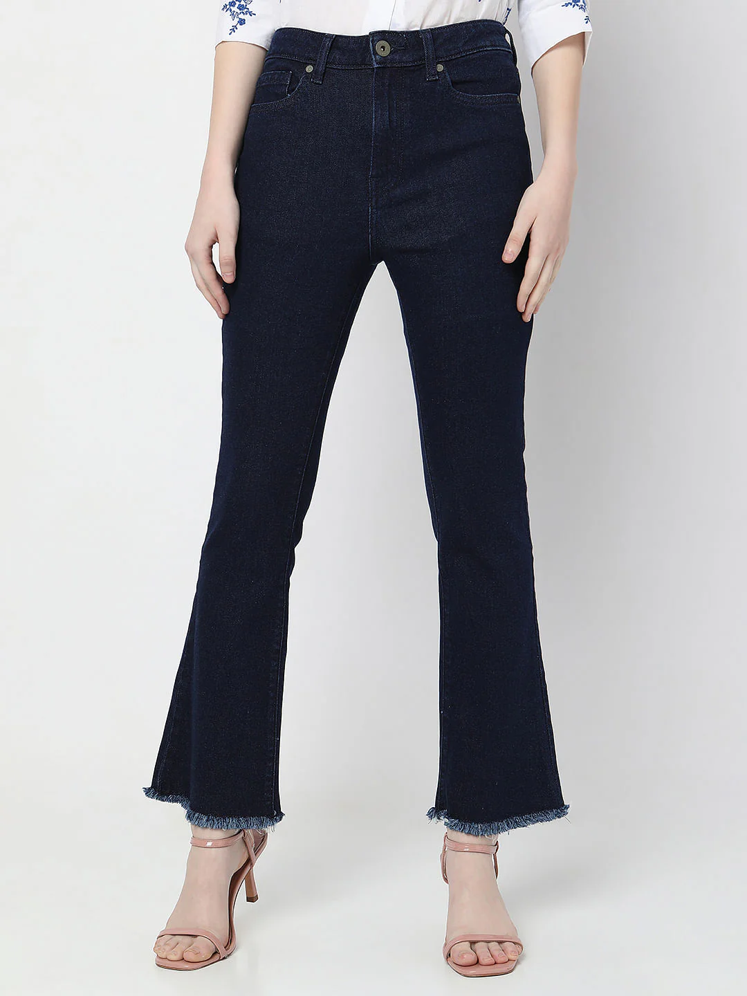 Dark Blue High Rise Petra Bootcut Jeans - Image 2