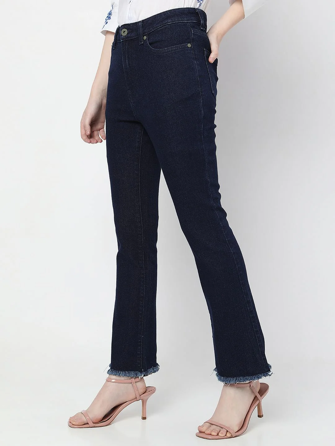 Dark Blue High Rise Petra Bootcut Jeans - Image 3