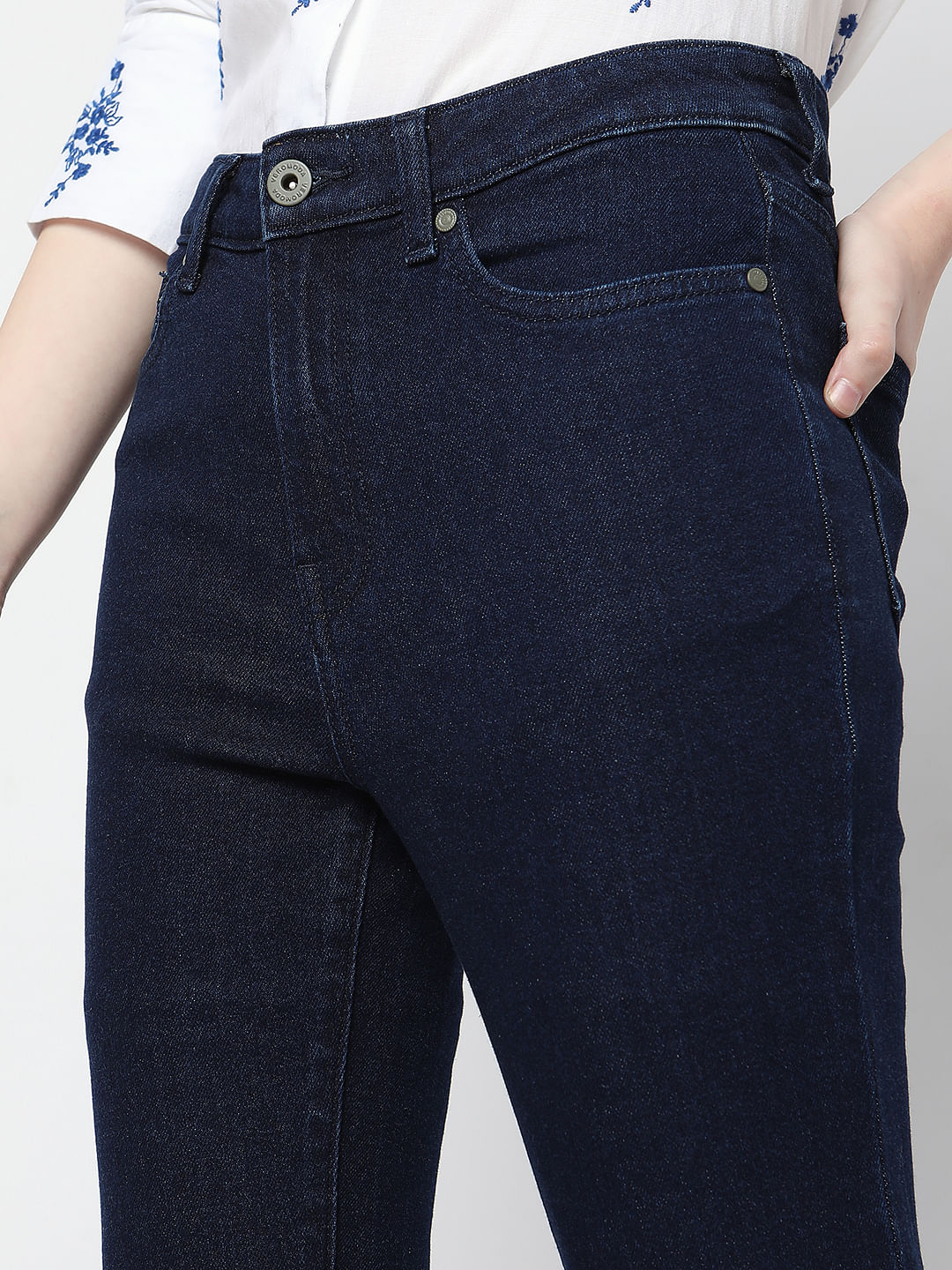 Dark Blue High Rise Petra Bootcut Jeans - Image 5