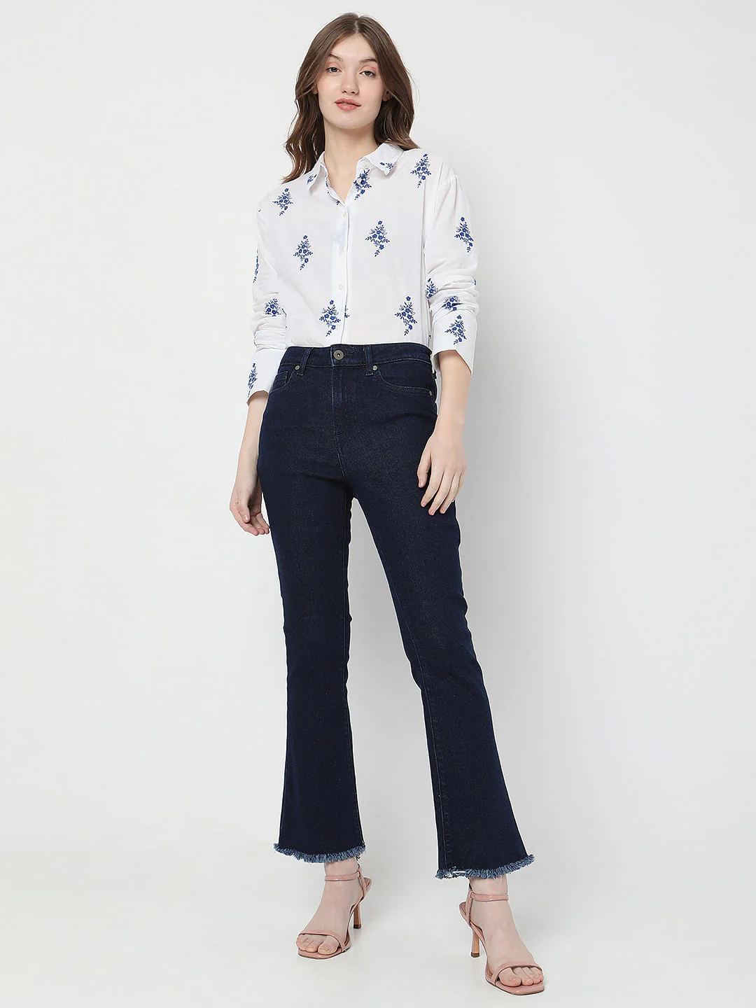 Dark Blue High Rise Petra Bootcut Jeans - Image 6