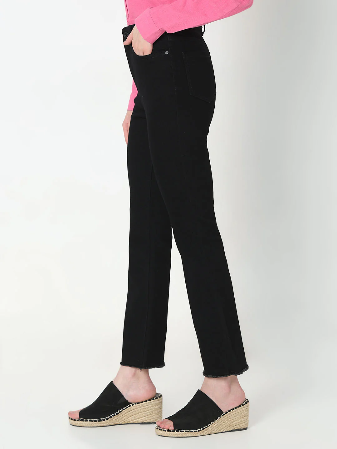 Black High Rise Bootcut Jeans - Image 3
