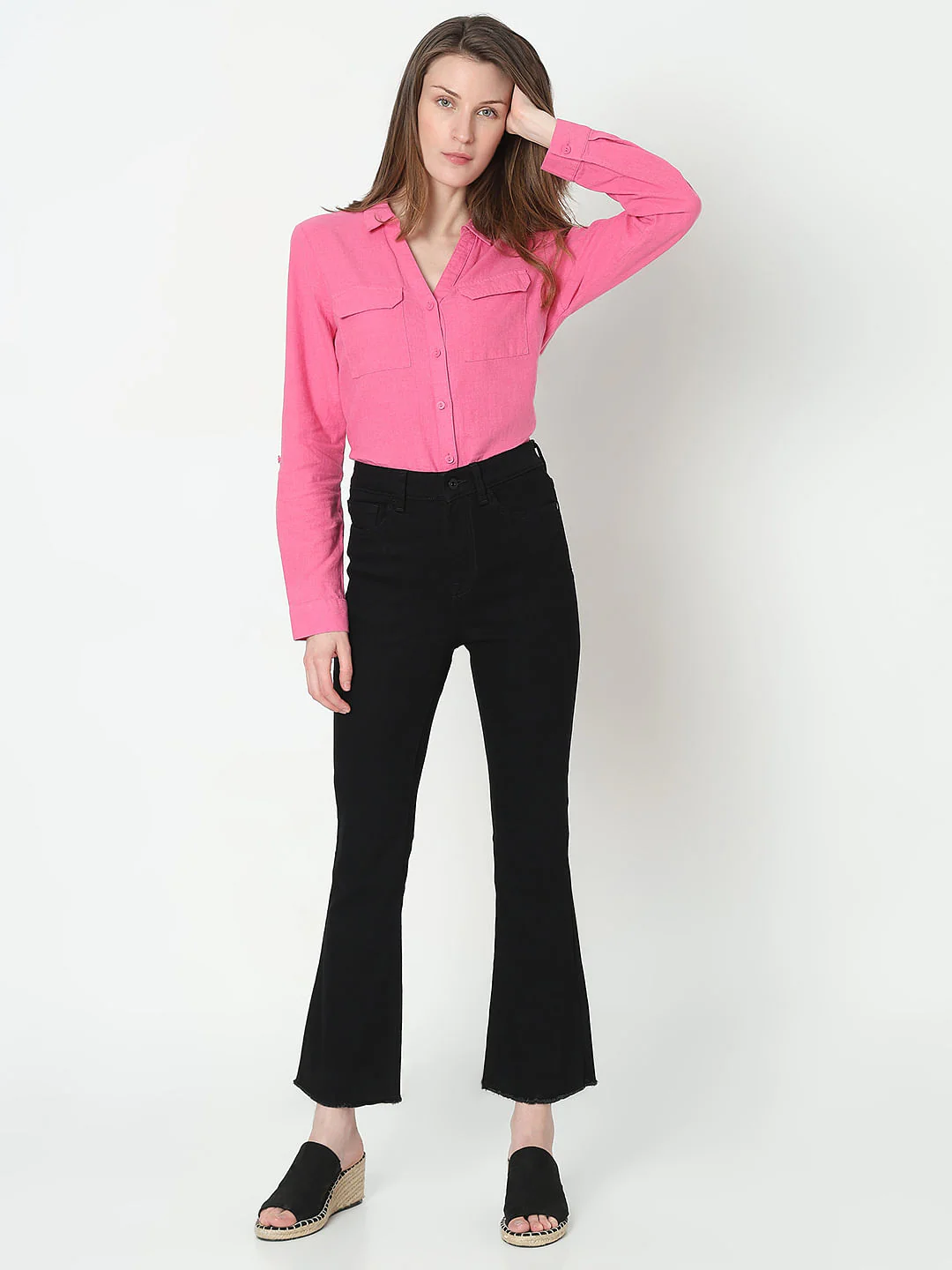 Black High Rise Bootcut Jeans - Image 5