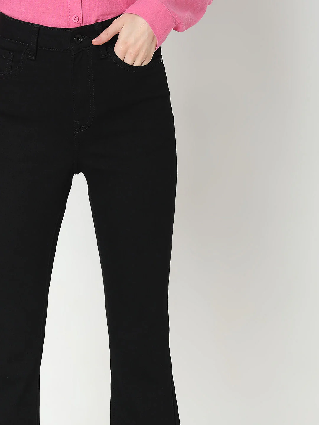 Black High Rise Bootcut Jeans - Image 6