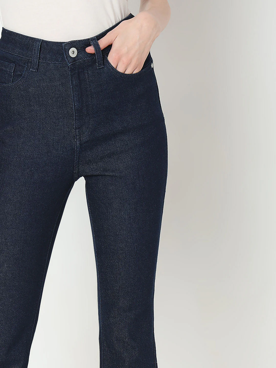 Dark Blue High Rise Bootcut Jeans - Image 6