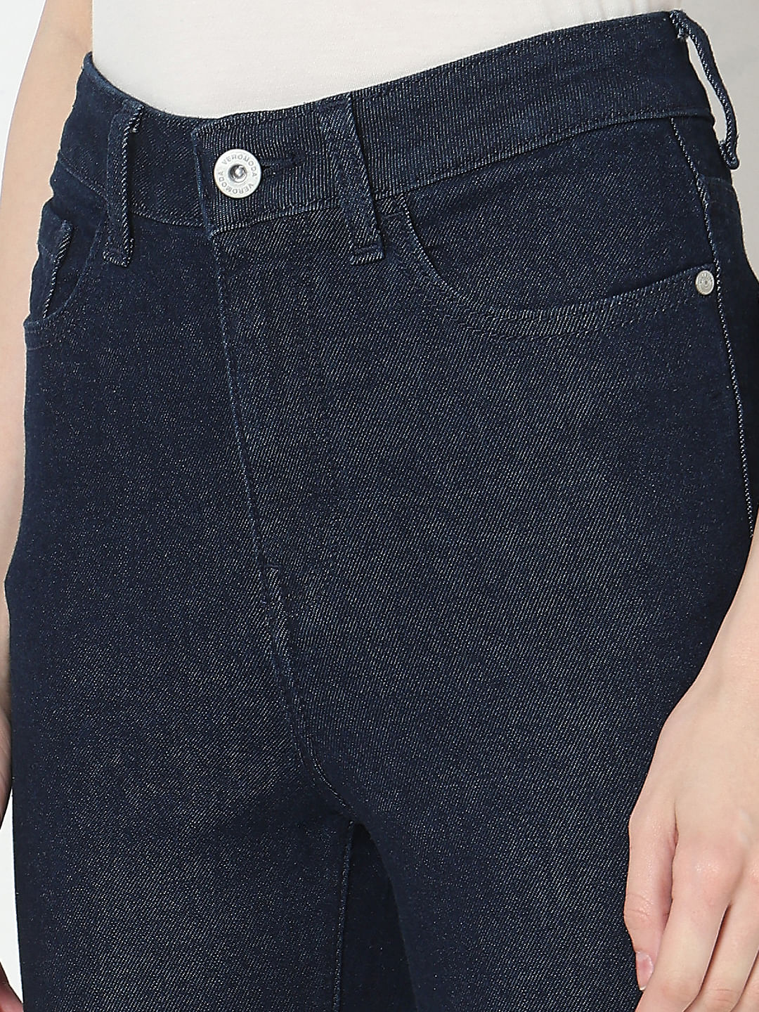 Dark Blue High Rise Bootcut Jeans - Image 8