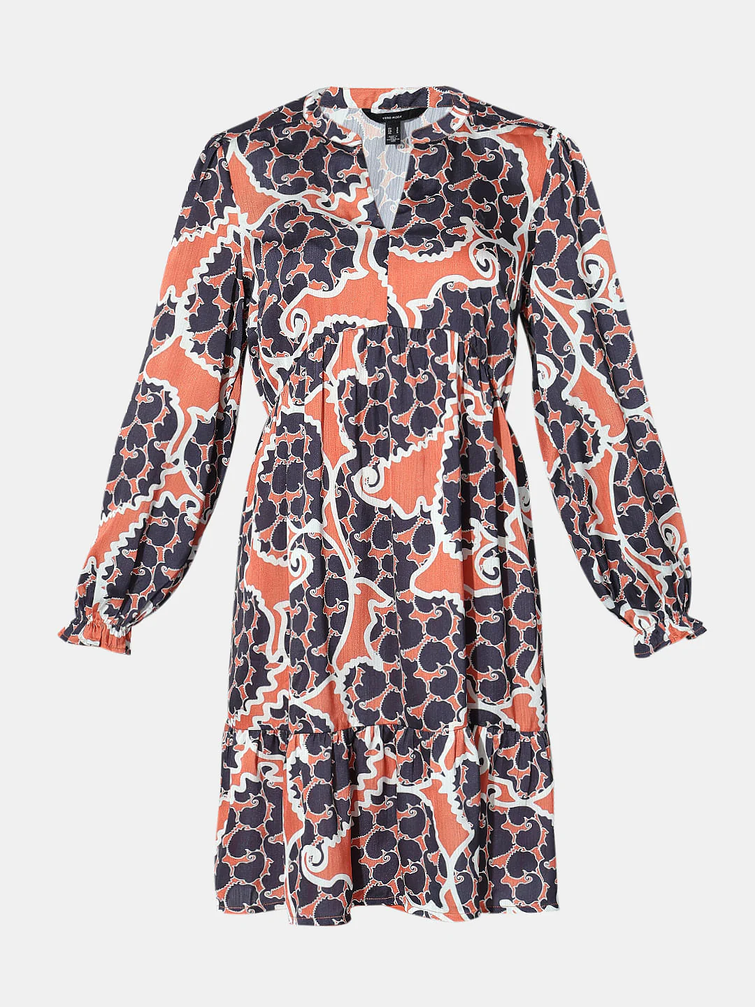 Orange Printed Shift Dress - Image 7