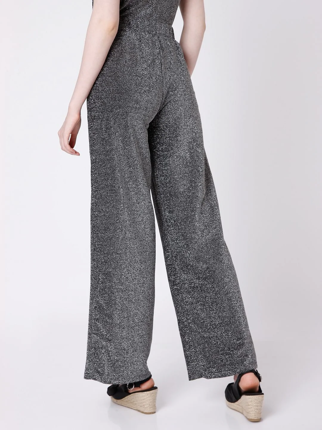 Grey Lurex Co-Ord Pants - Image 4