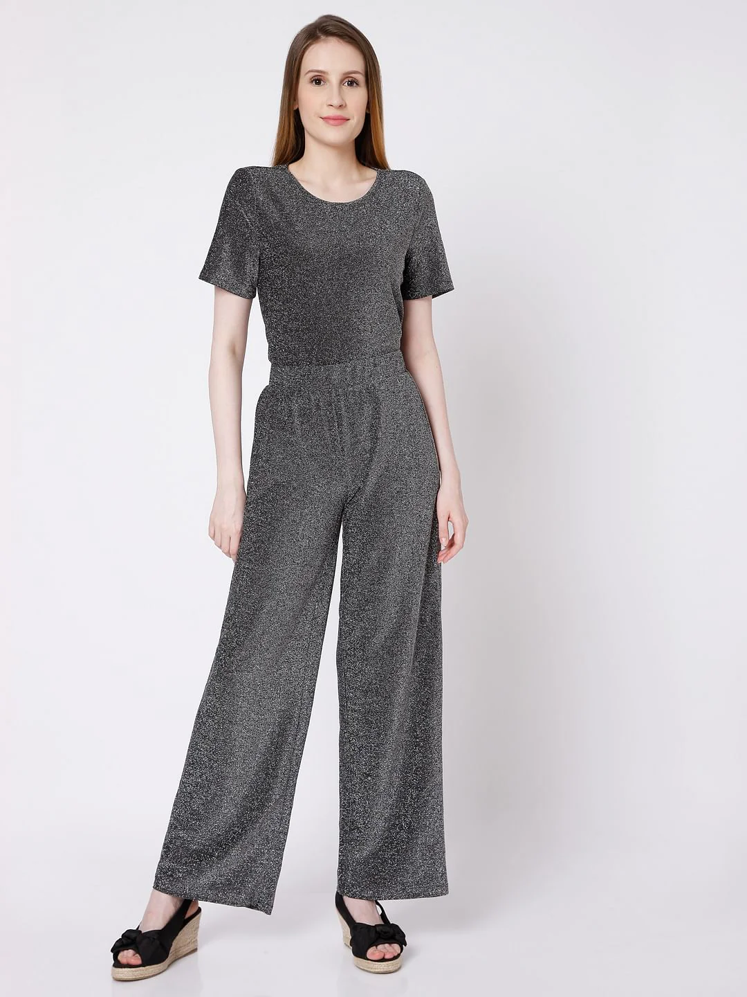 Grey Lurex Co-Ord Pants - Image 6