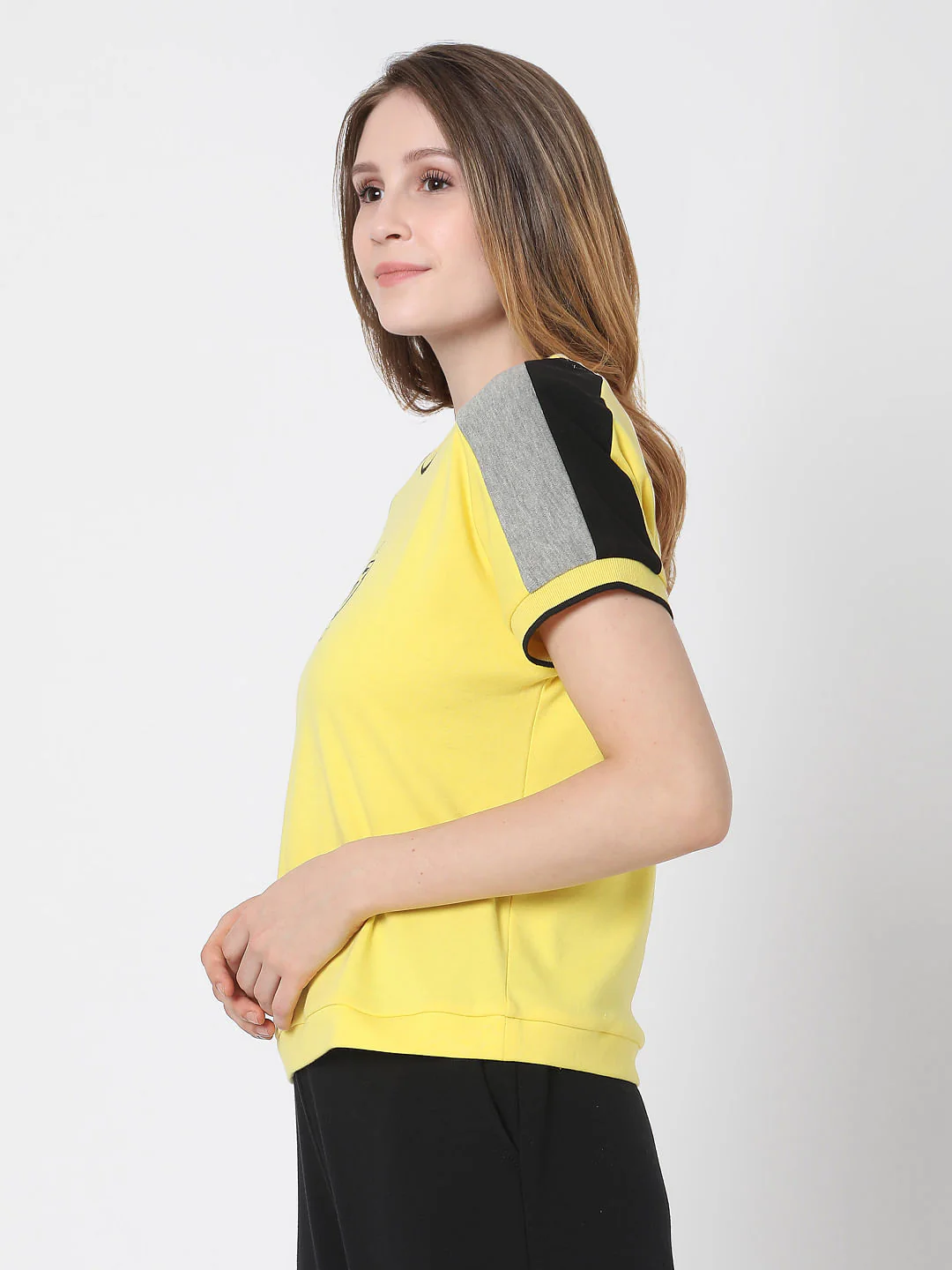 Yellow Graphic Slogan Print T-Shirt - Image 3