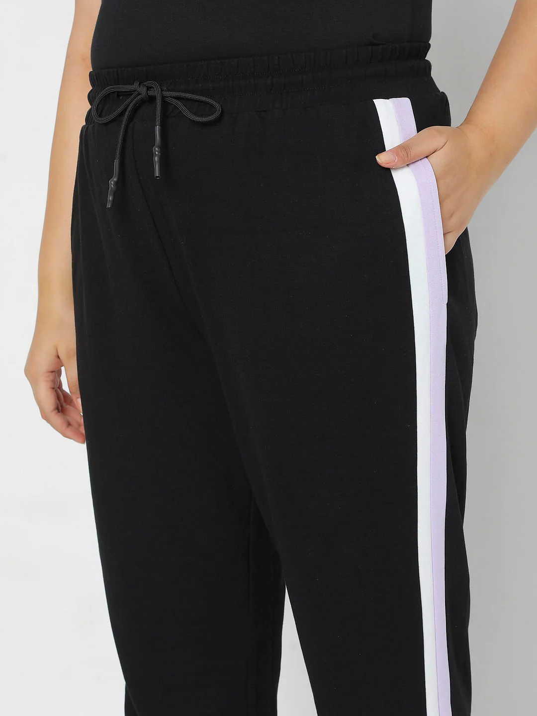 Curve Black Colourblocked Jogger Sweatpants - Image 5
