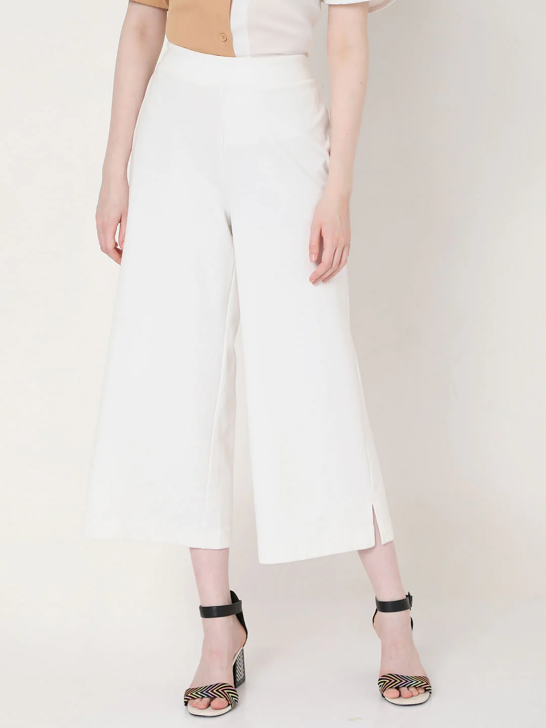 White High Rise Culottes - Image 2