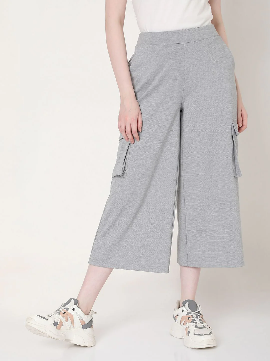 Grey High Rise Culottes - Image 2