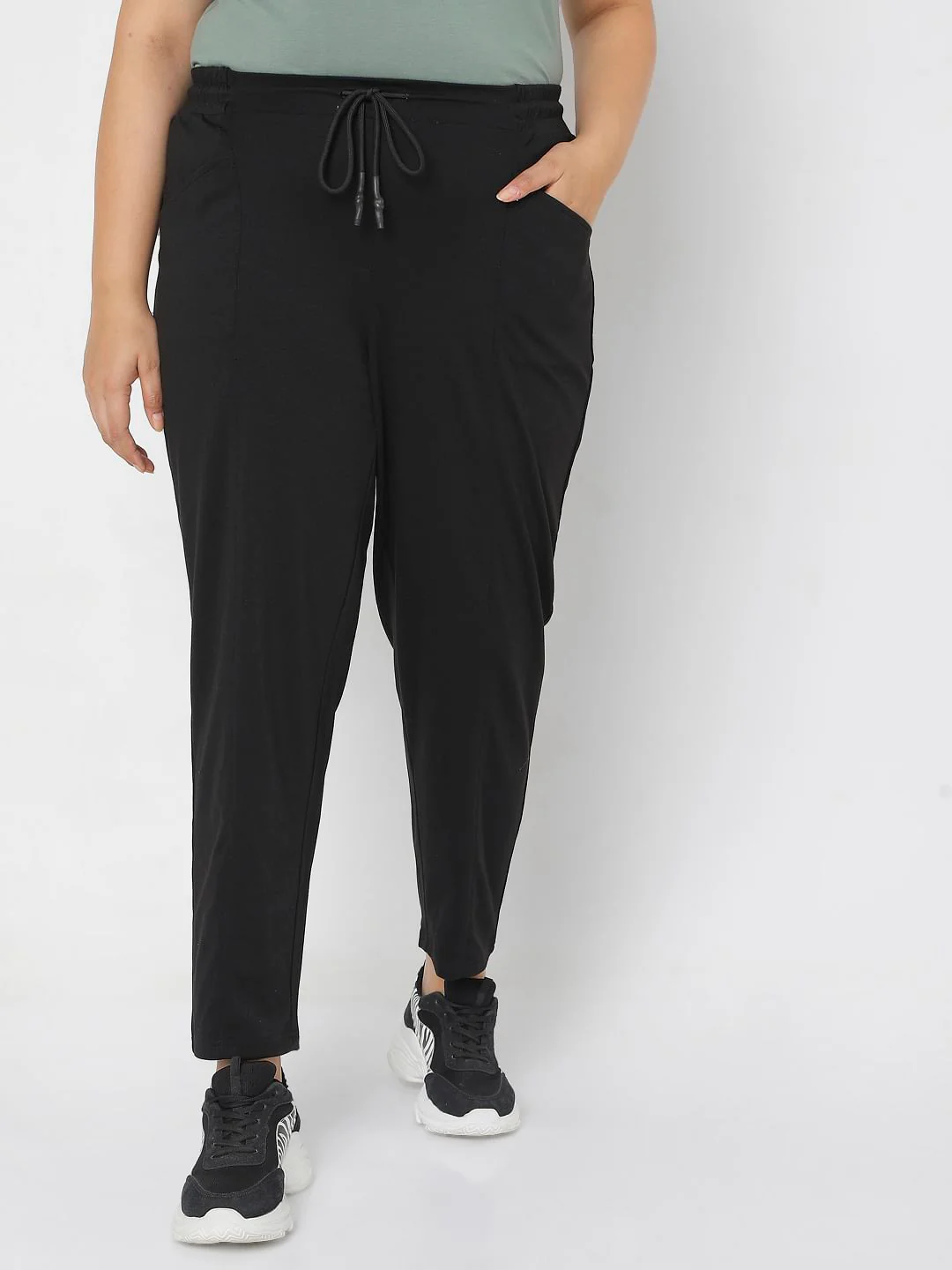 Curve Black High Rise Cargo Pants - Image 2