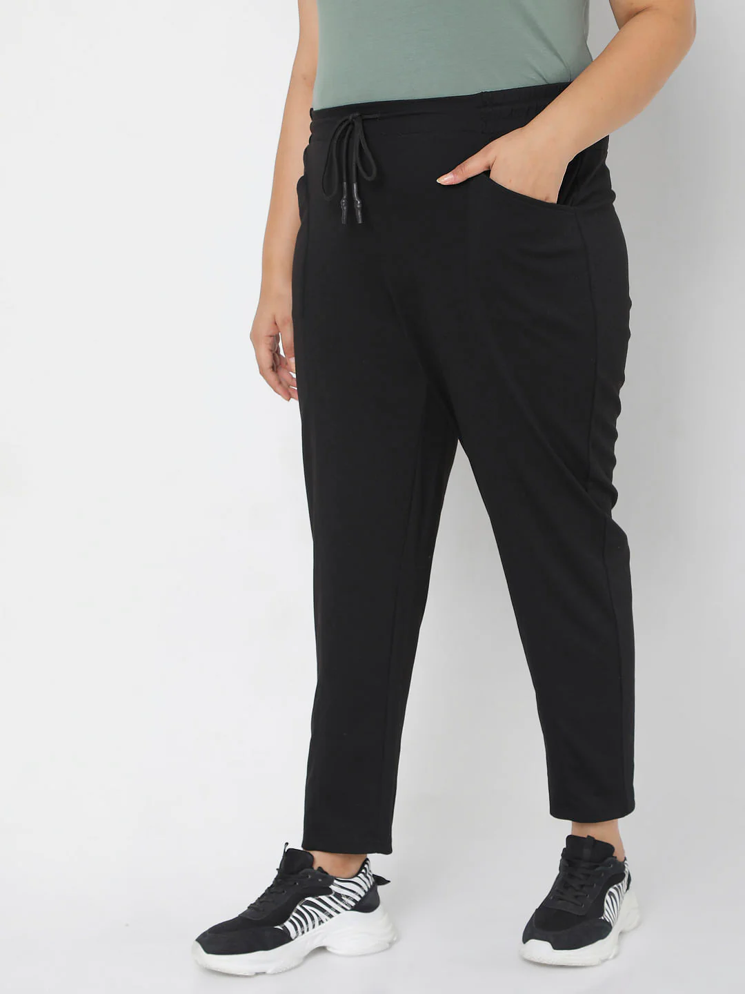 Curve Black High Rise Cargo Pants - Image 3