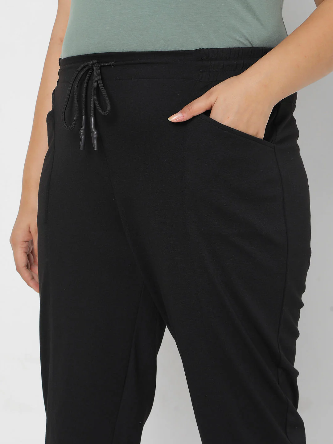 Curve Black High Rise Cargo Pants - Image 5