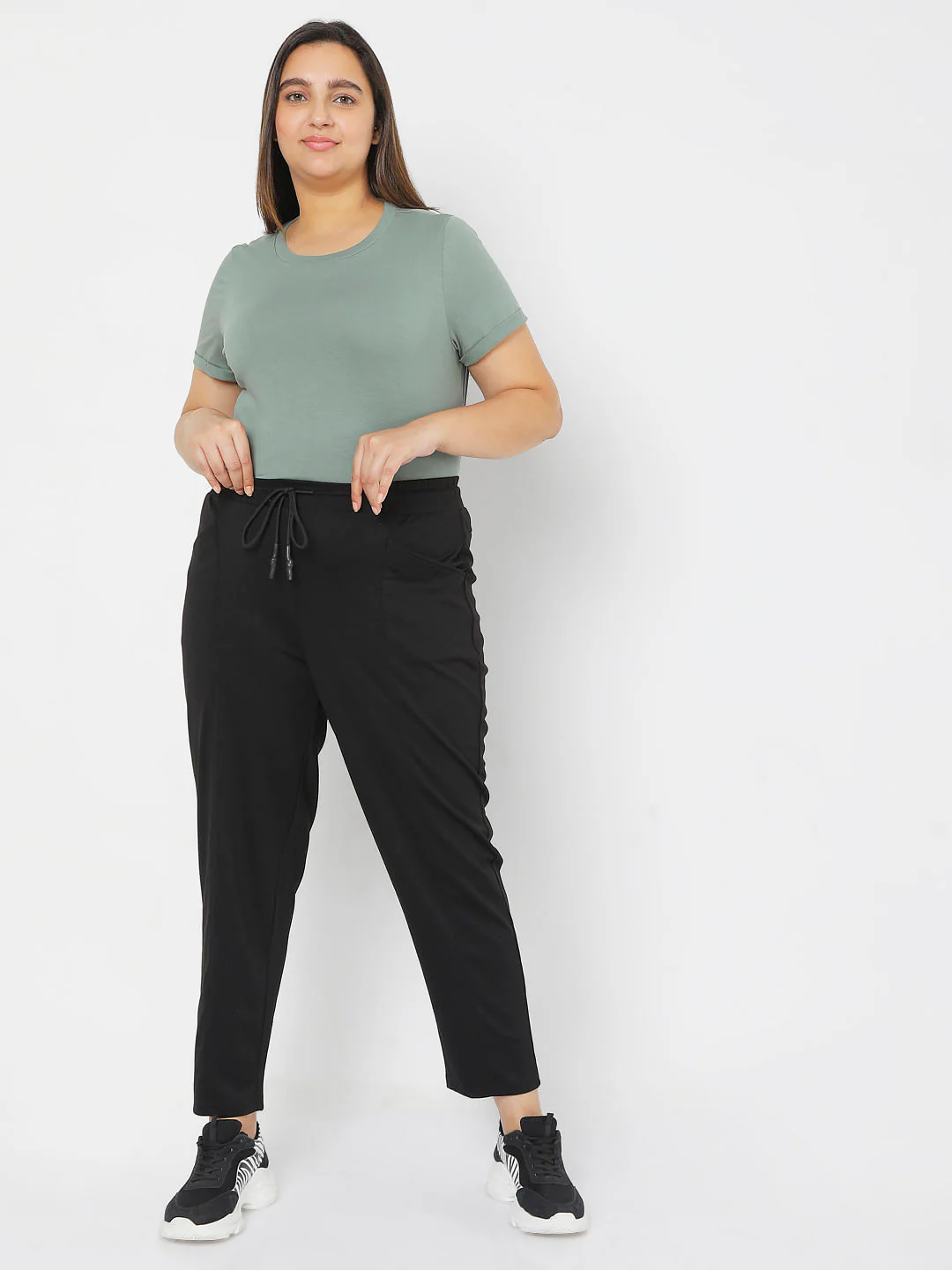 Curve Black High Rise Cargo Pants - Image 6
