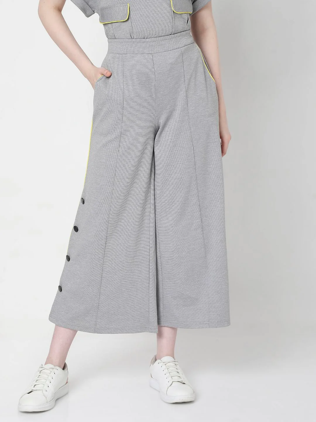 Grey Flared Track Pants - Image 2