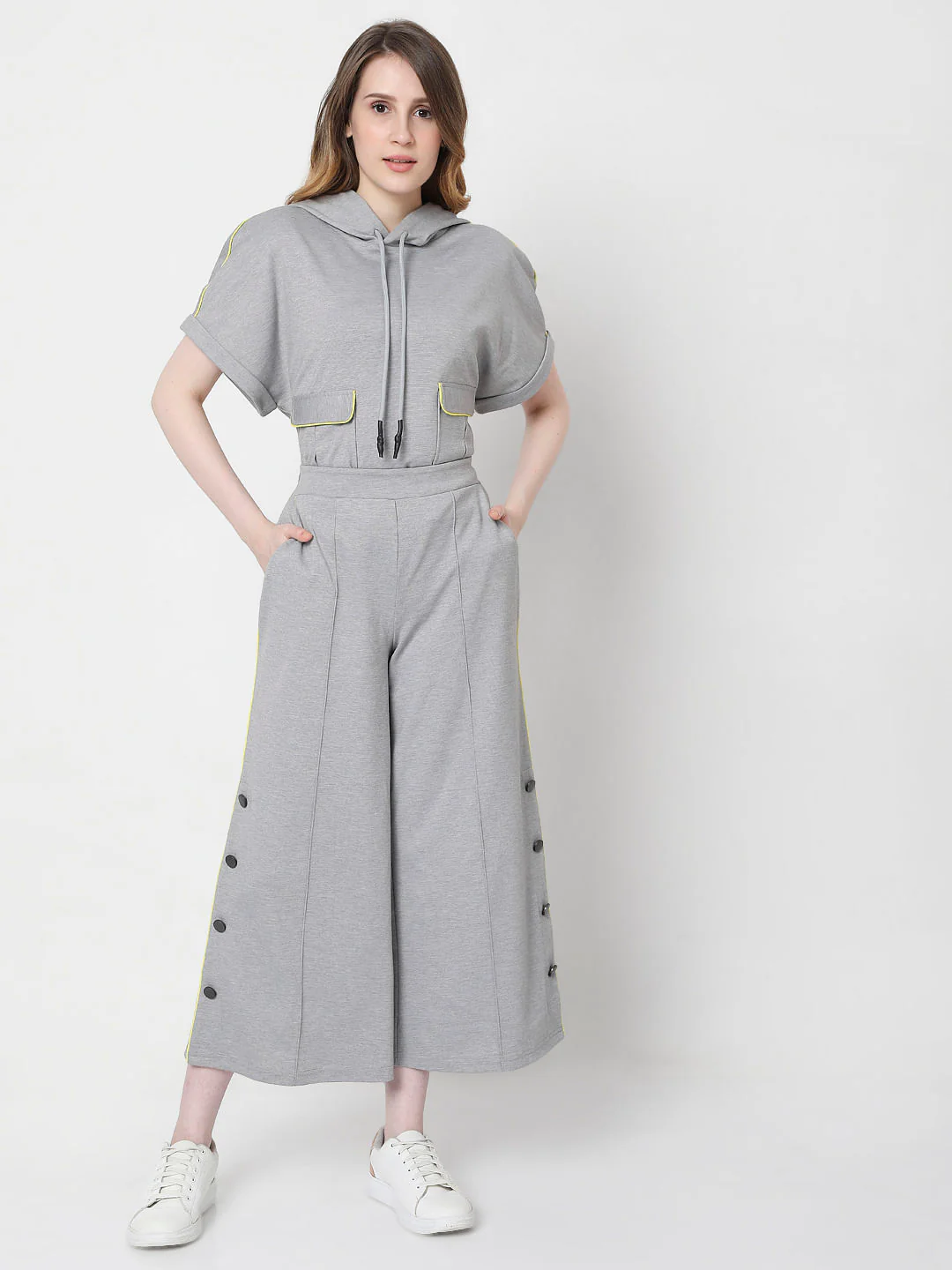 Grey Flared Track Pants - Image 6