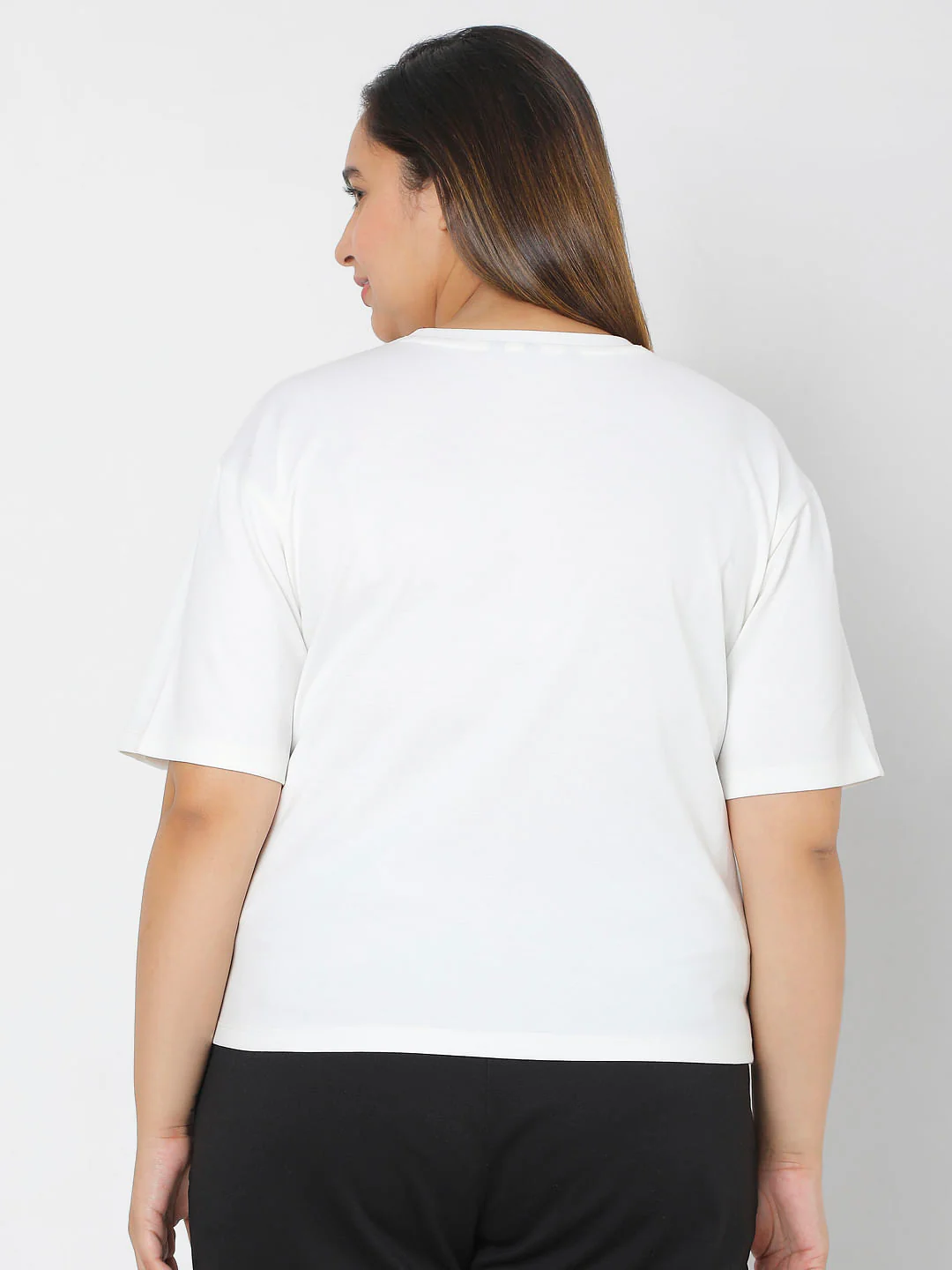 Curve White Typographic Print T-Shirt - Image 4