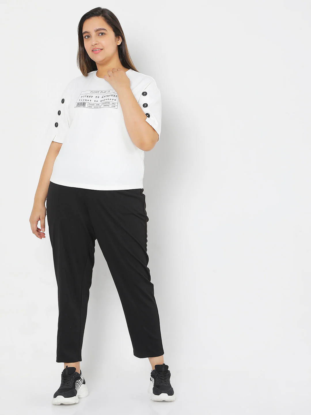 Curve White Typographic Print T-Shirt - Image 5