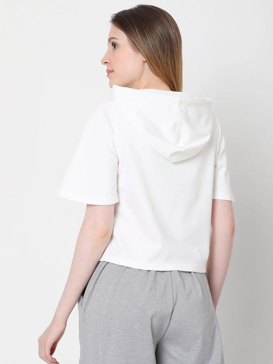 White Graphic Print Hooded Sweatshirt - Image 4
