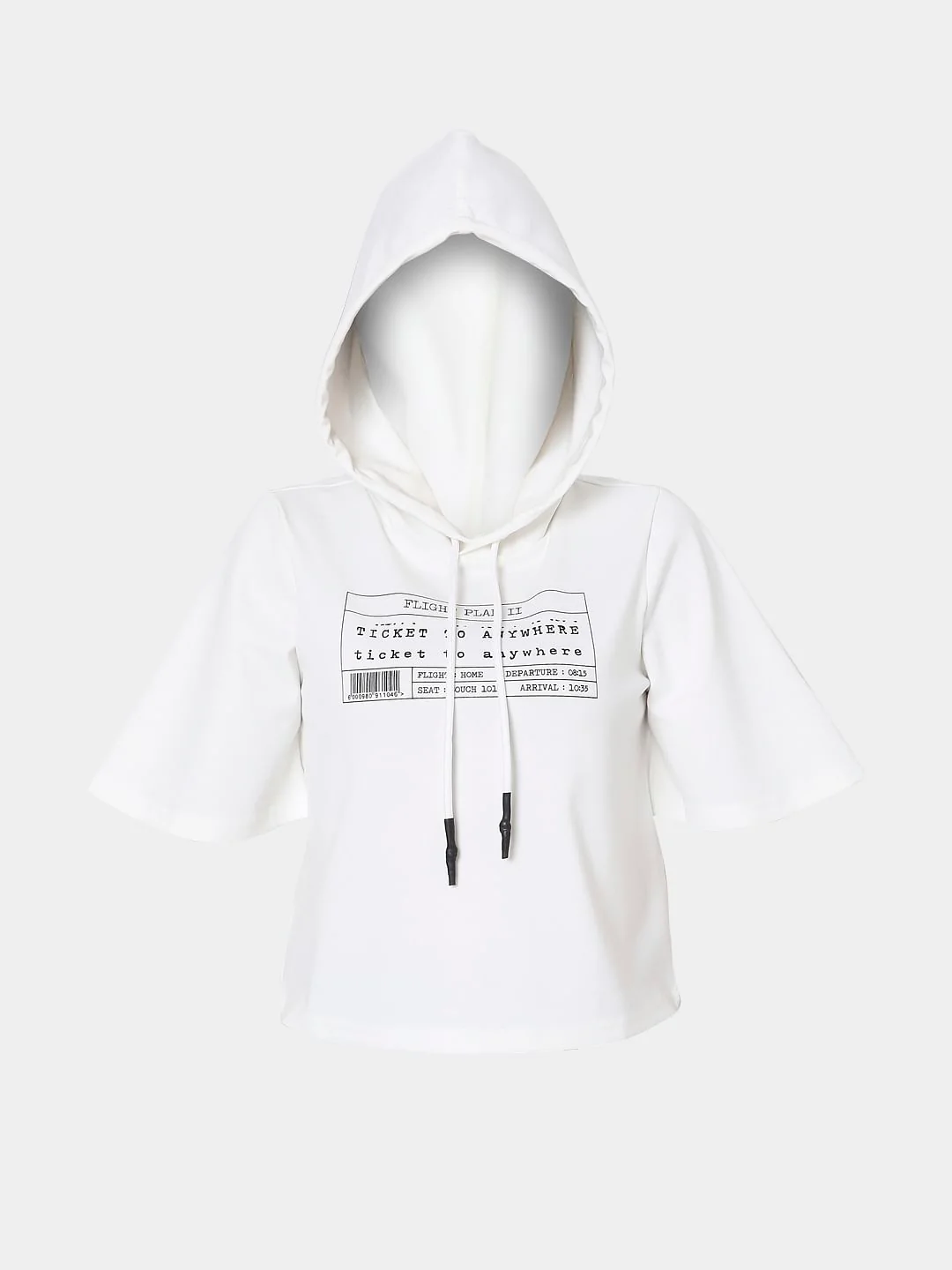 White Graphic Print Hooded Sweatshirt - Image 7